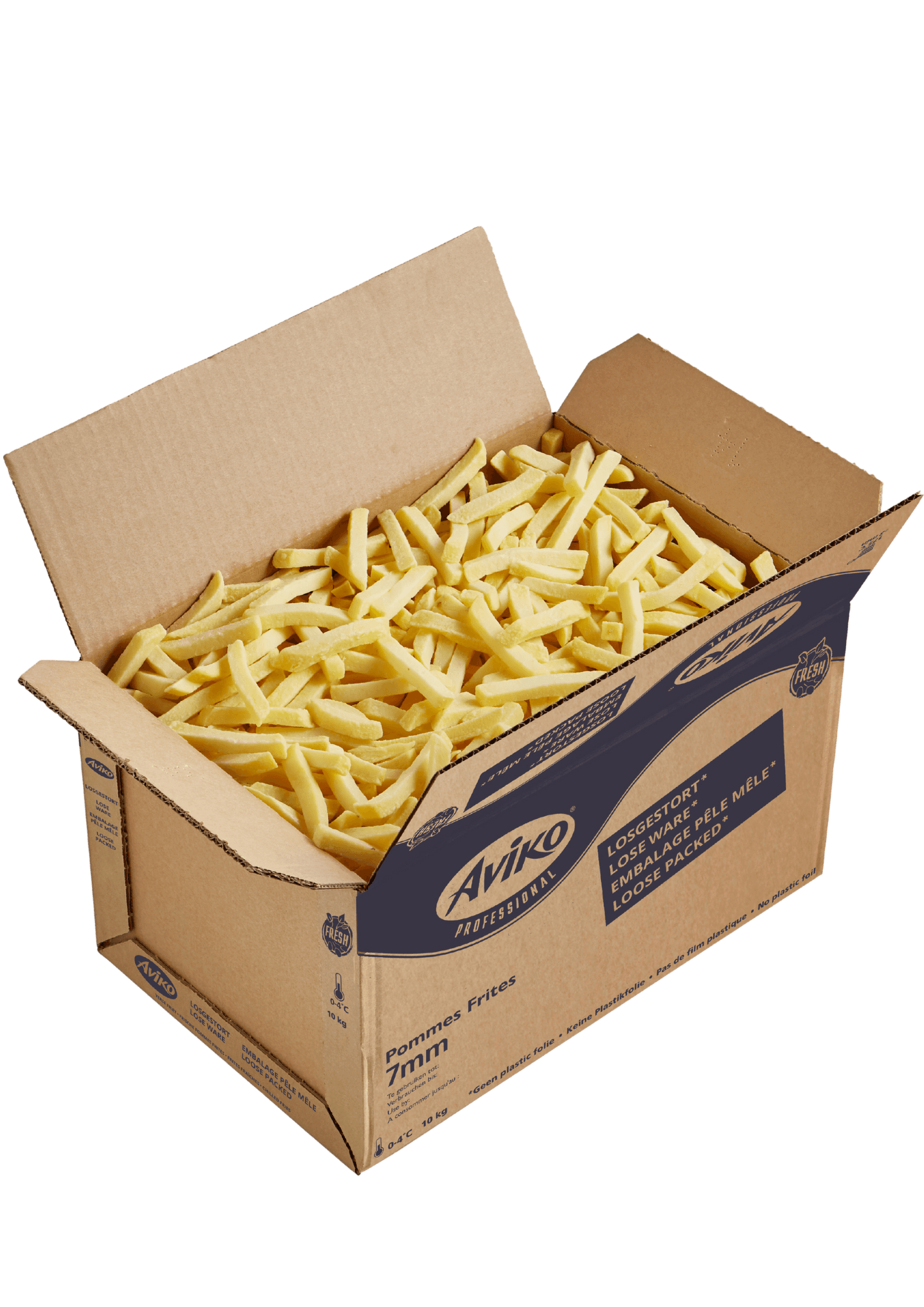 lose Pommes 7mm schnitt, Feinschnitt im Karton